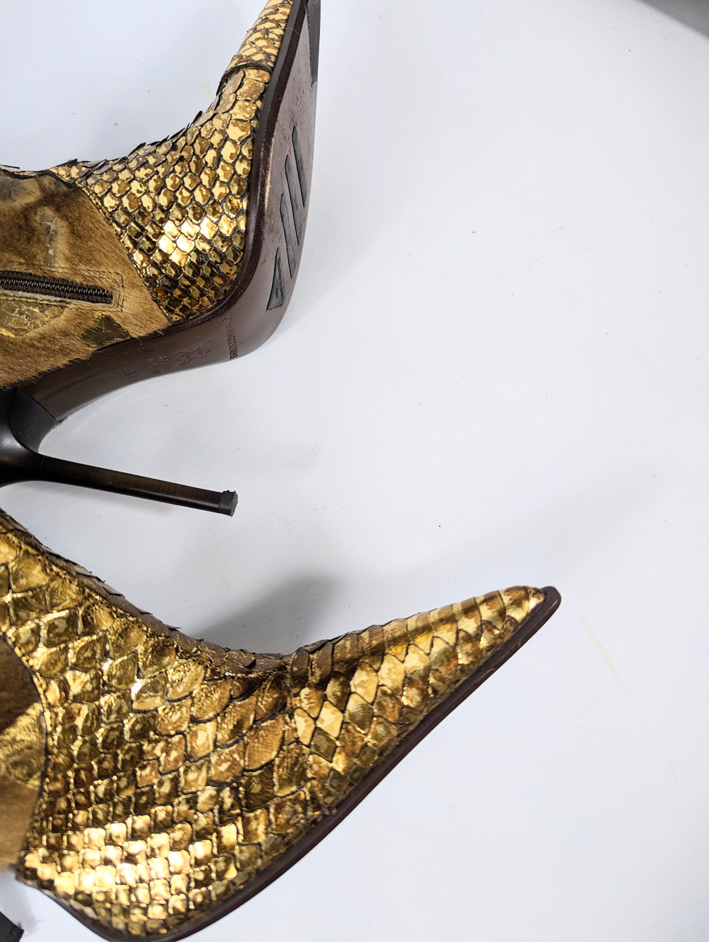 Gianmarco Lorenzi gold snake Boots - EU37|UK4|US6