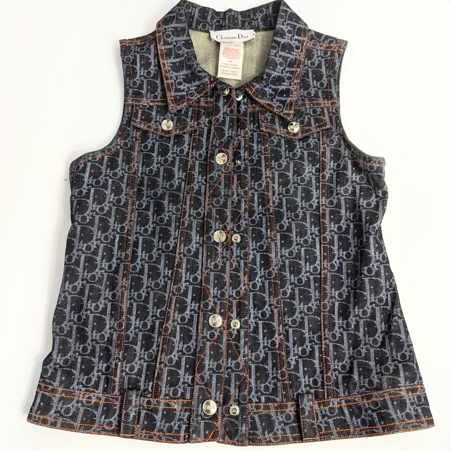 Dior by Galliano monogram denim sleeveless jacket - S/S 2006