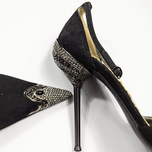 Slingback gianmarco lorenzi ornés de cristaux Swarovski - EU37|UK4|US6