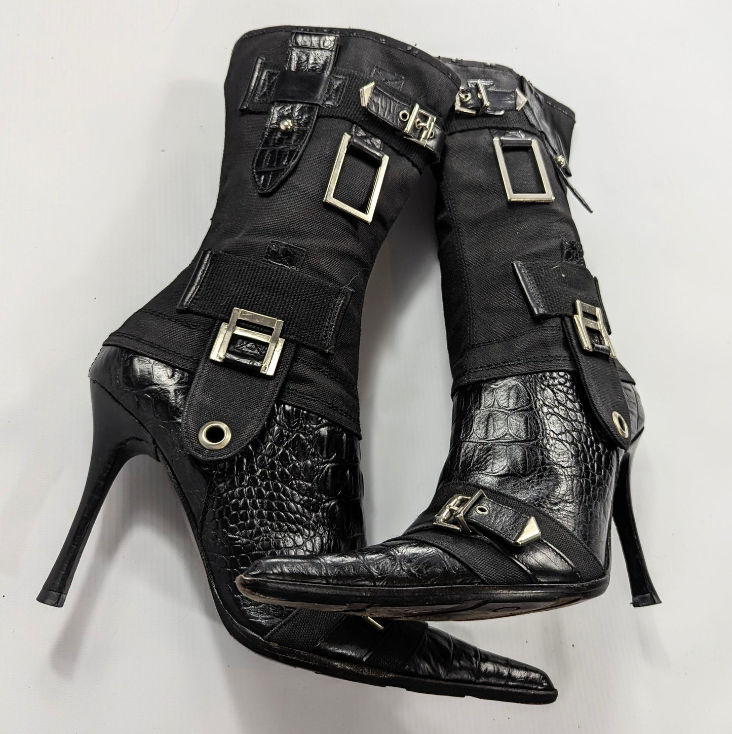 El Dantes black ankle boots with metal details - EU36|UK3|US4