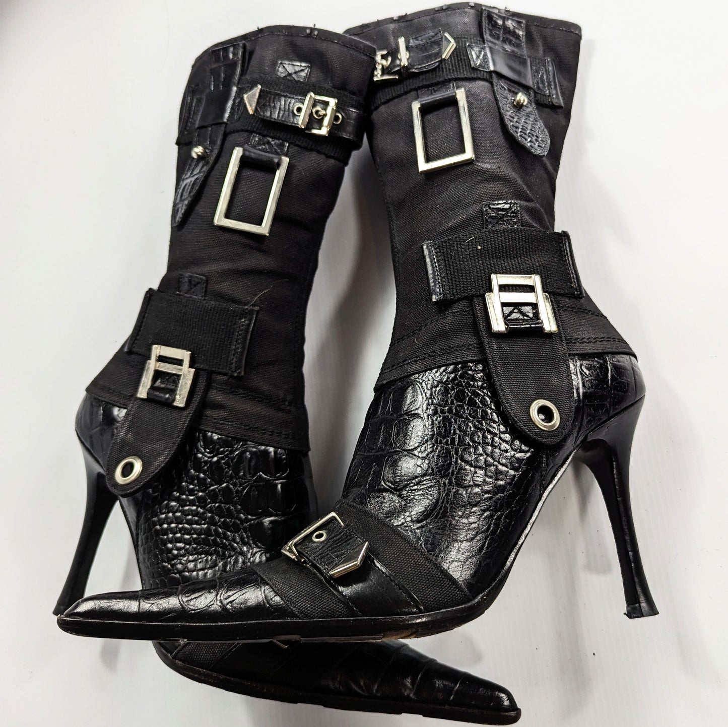 El Dantes black ankle boots with metal details - EU36|UK3|US4