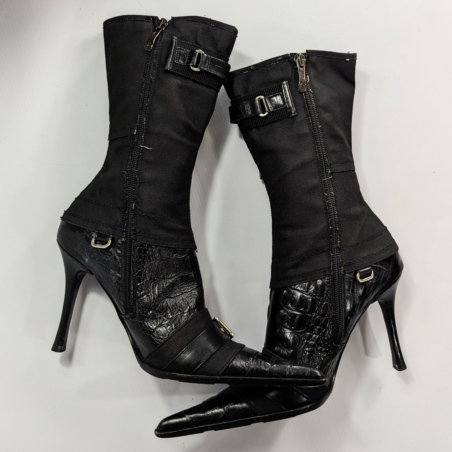 El Dantes black ankle boots with metal details - EU36|UK3|US4