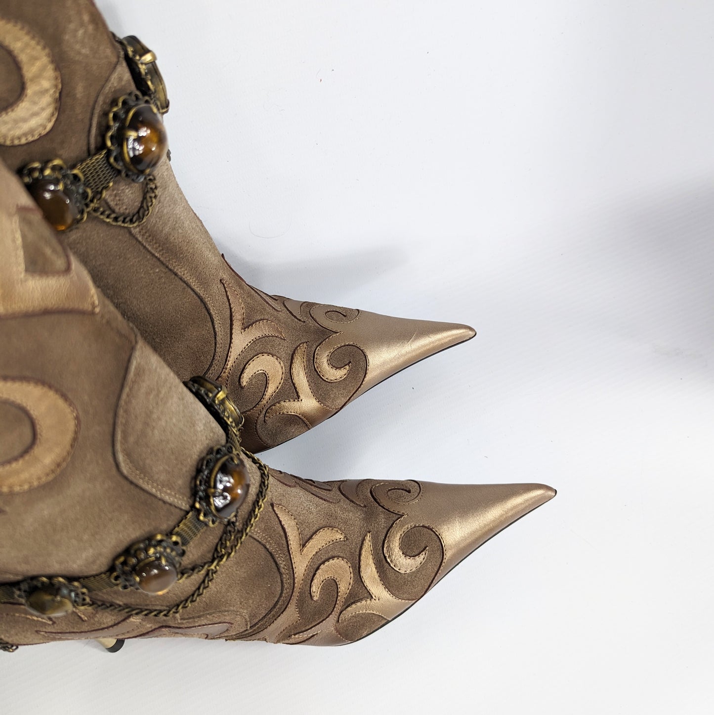 El Dantes Jeweled Suede Boots - EU37|UK4|US5.5