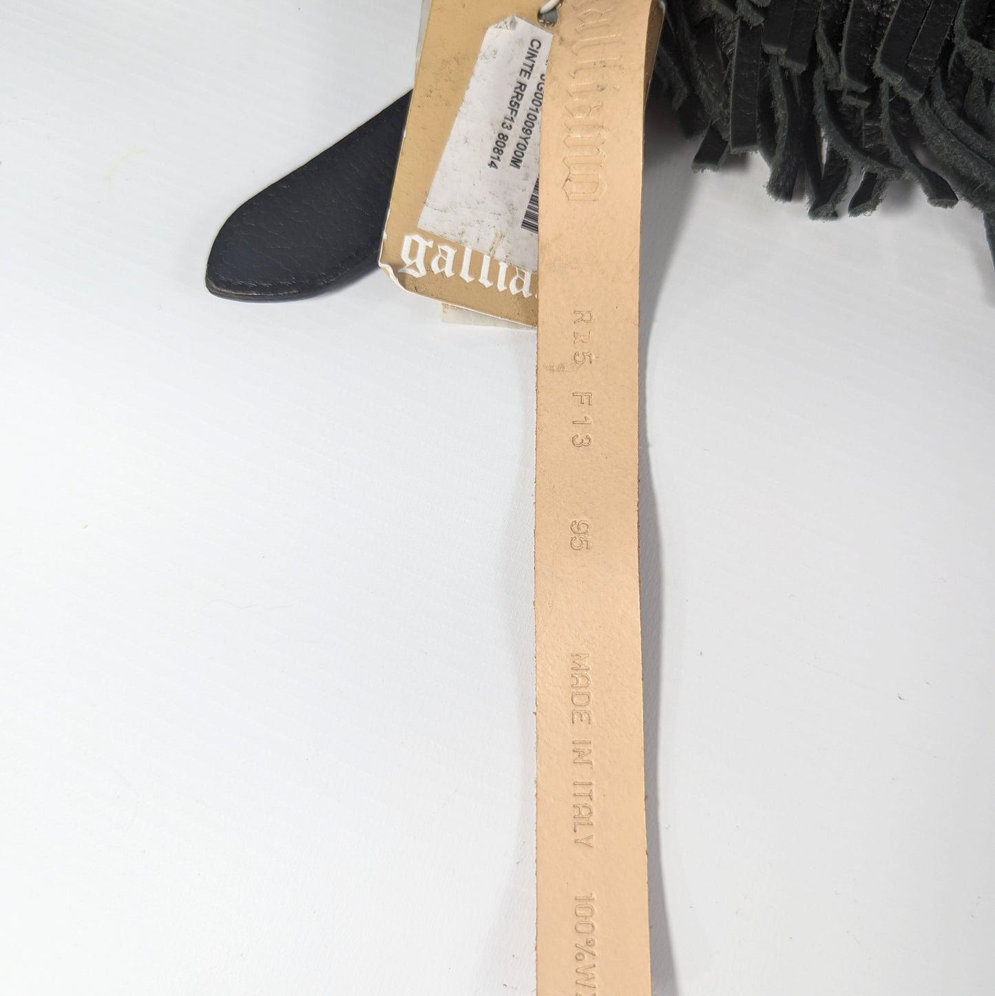 Ceinture Galliano cuir frange