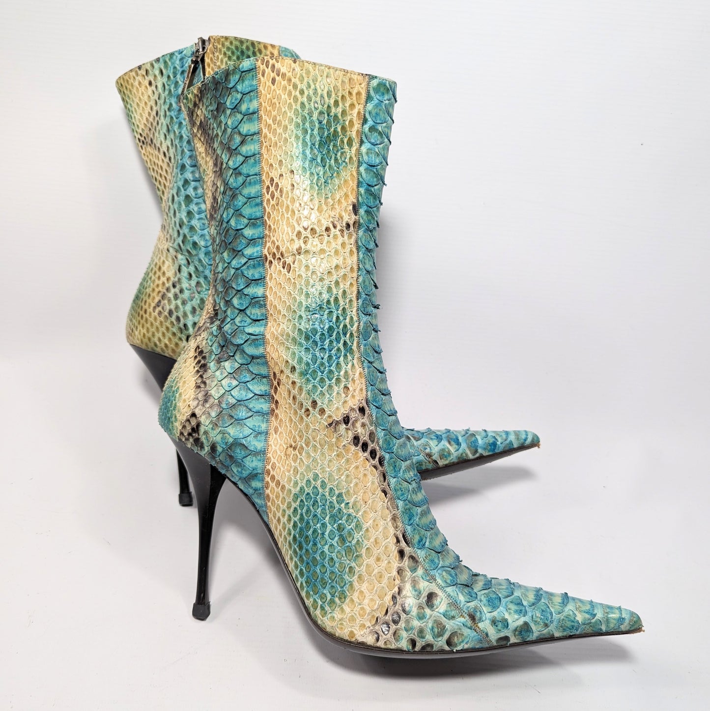 Bottines en python bleu Gianmarco Lorenzi - FR39 | UK5,5 | US7