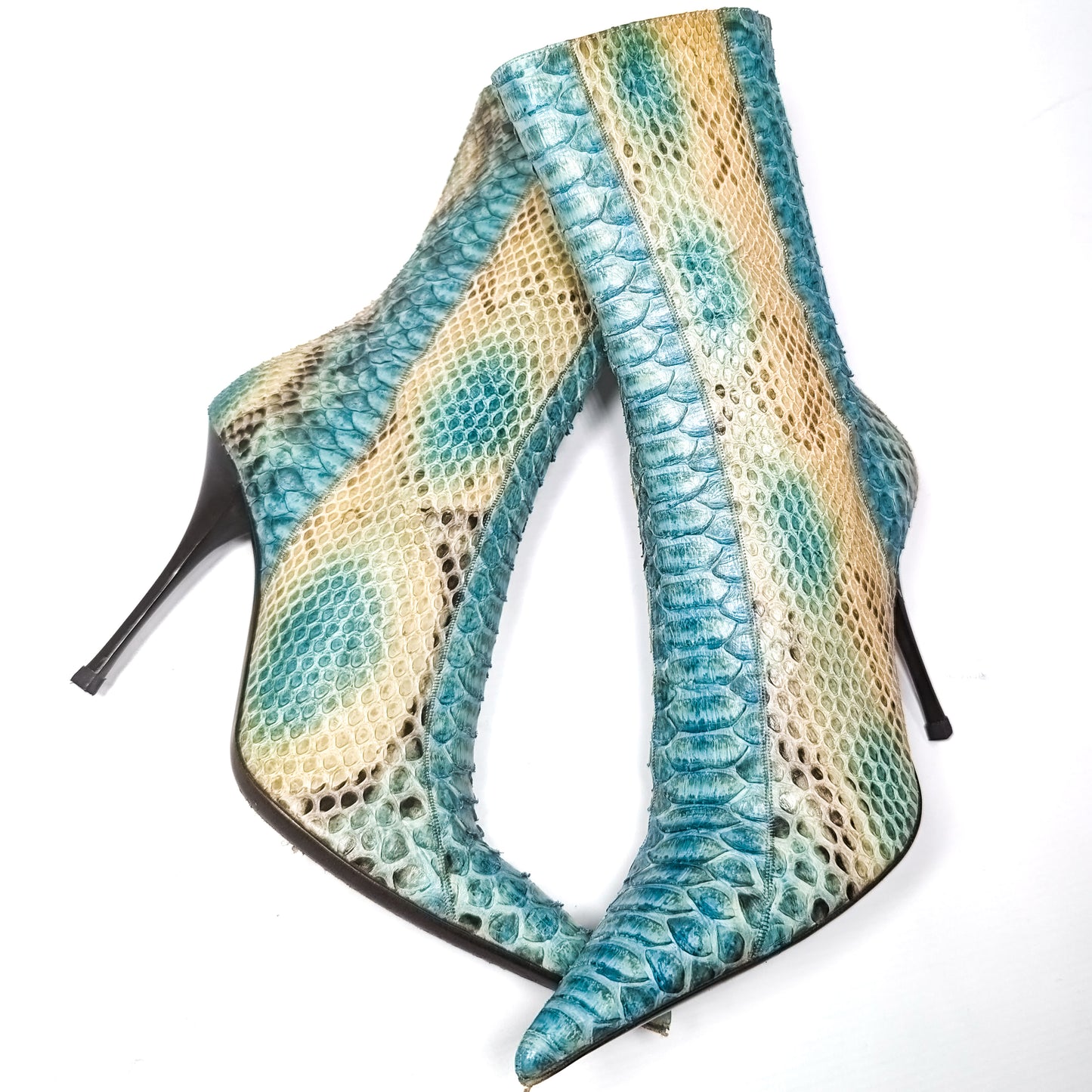 Bottines en python bleu Gianmarco Lorenzi - FR39 | UK5,5 | US7