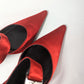 Mules satin rouge Dior by Galliano - FR38,5|5,5UK|7,5US