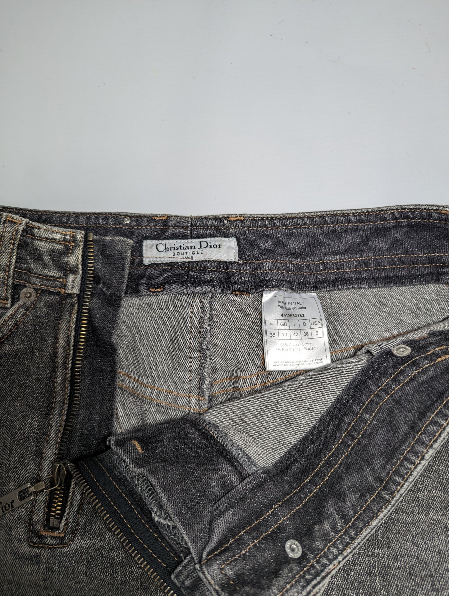 Jupe jeans gris Dior by Galliano