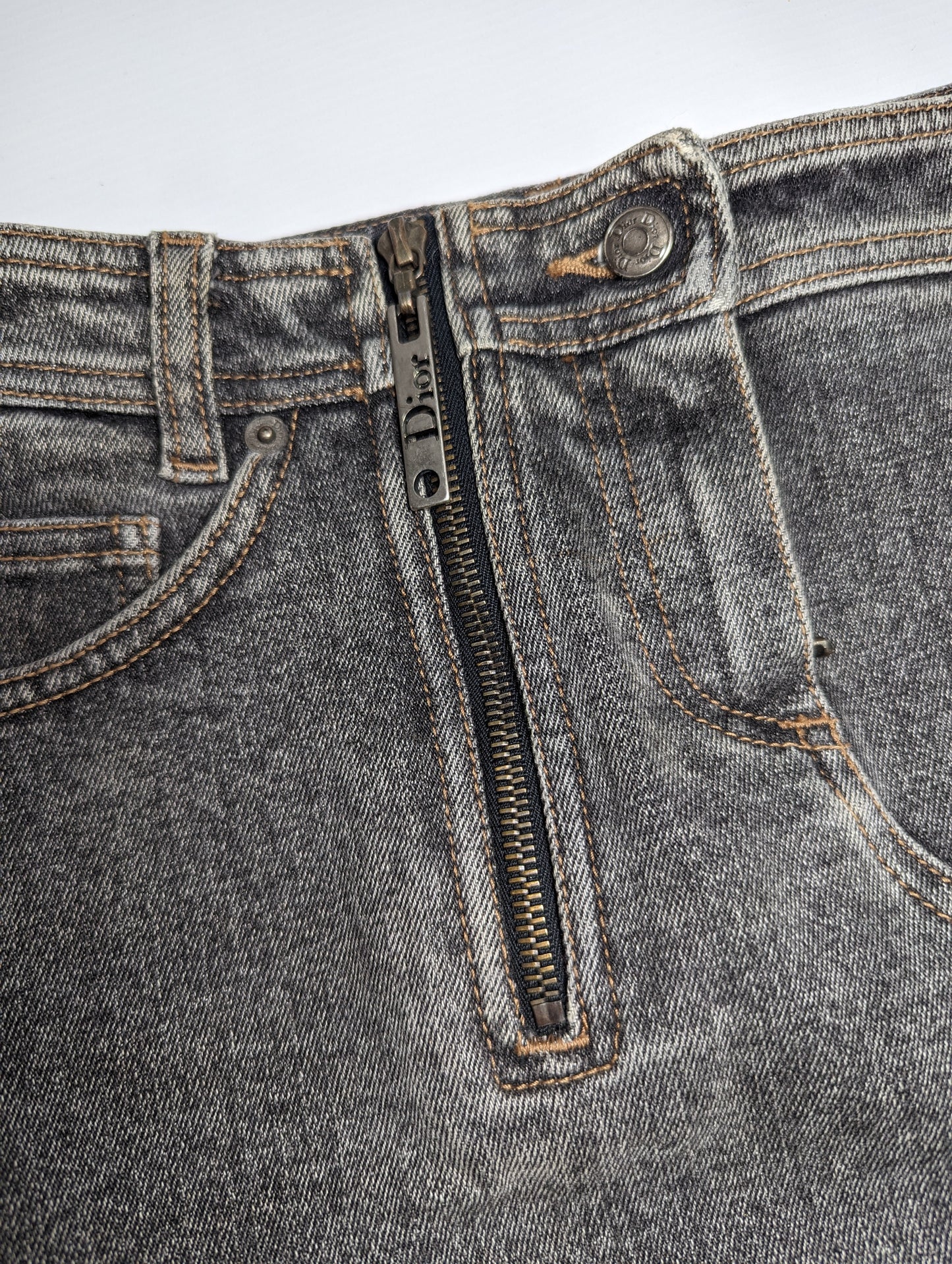 Jupe jeans gris Dior by Galliano