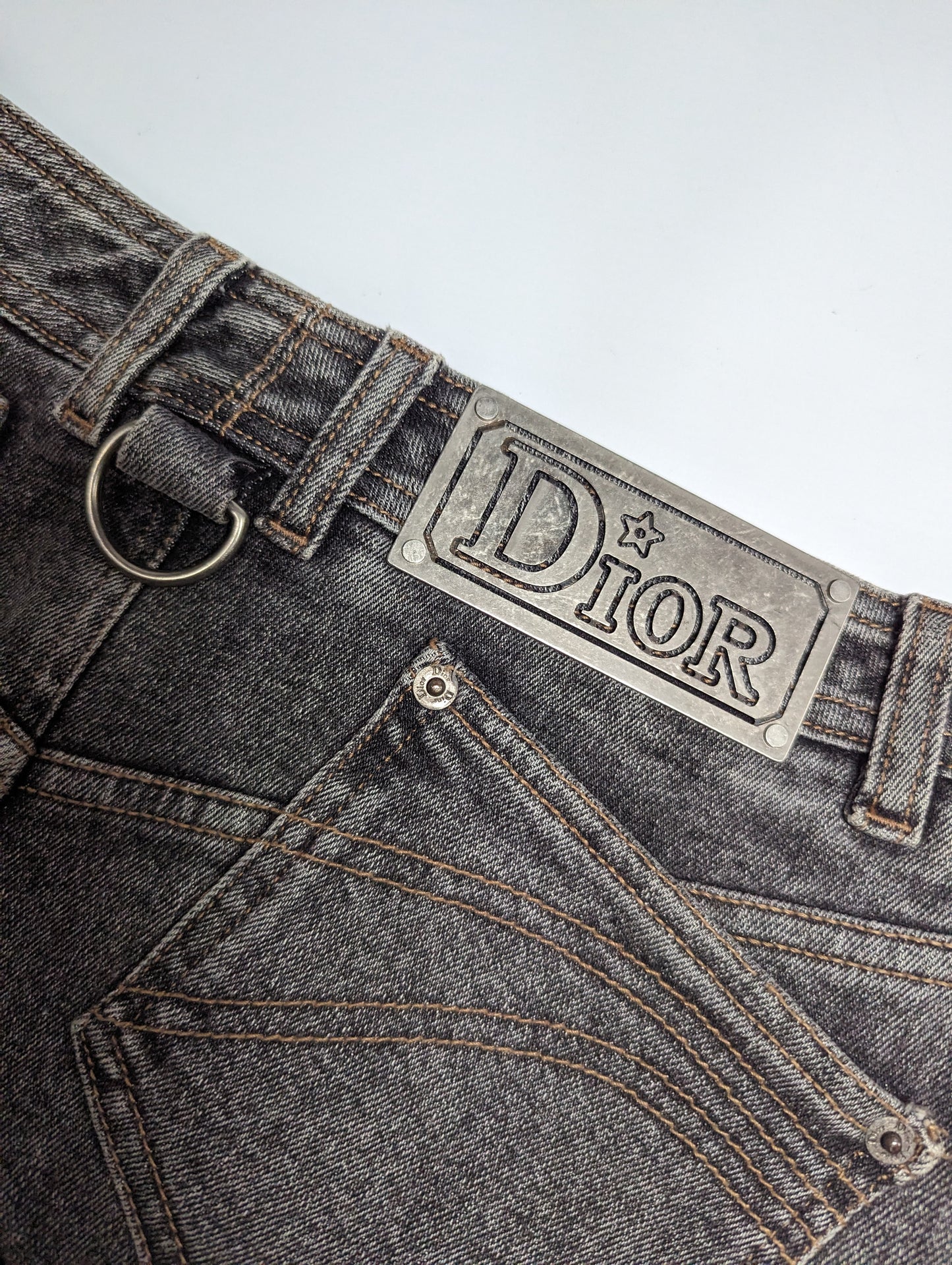 Jupe jeans gris Dior by Galliano