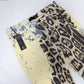 Cavalli leopard tie and dye jeans - M