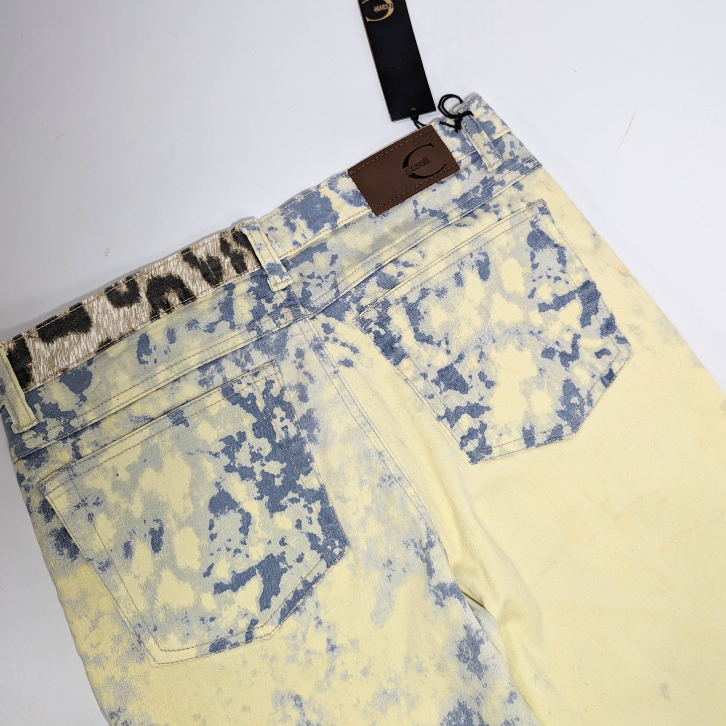 Cavalli leopard tie and dye jeans - M