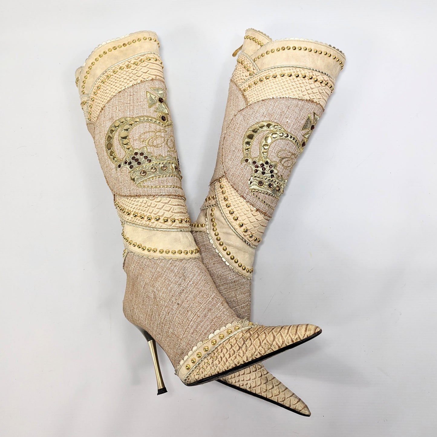 Bottes beige El Dantes "courrone" - EU37|UK4|US6