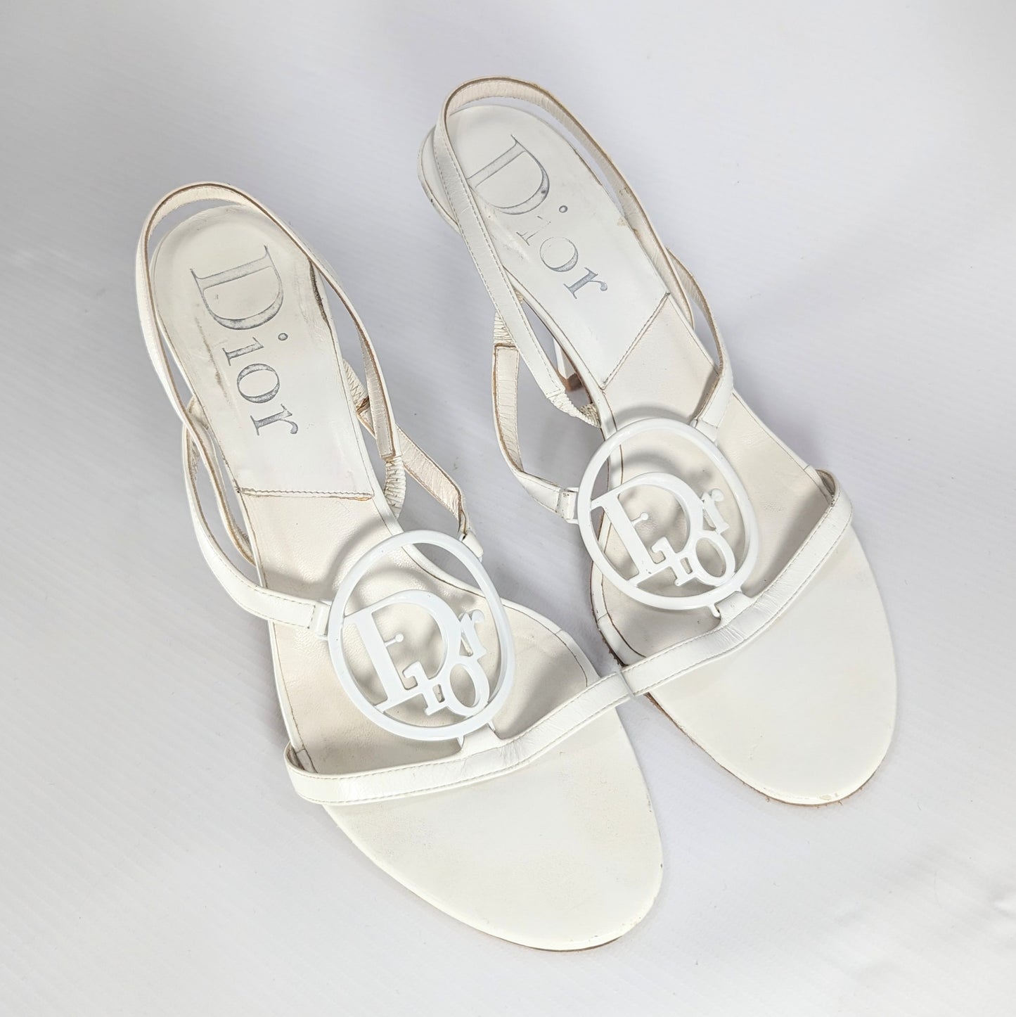 Sandales blanches à logo Dior par Galliano - EU36,5|UK4,5|US6,5