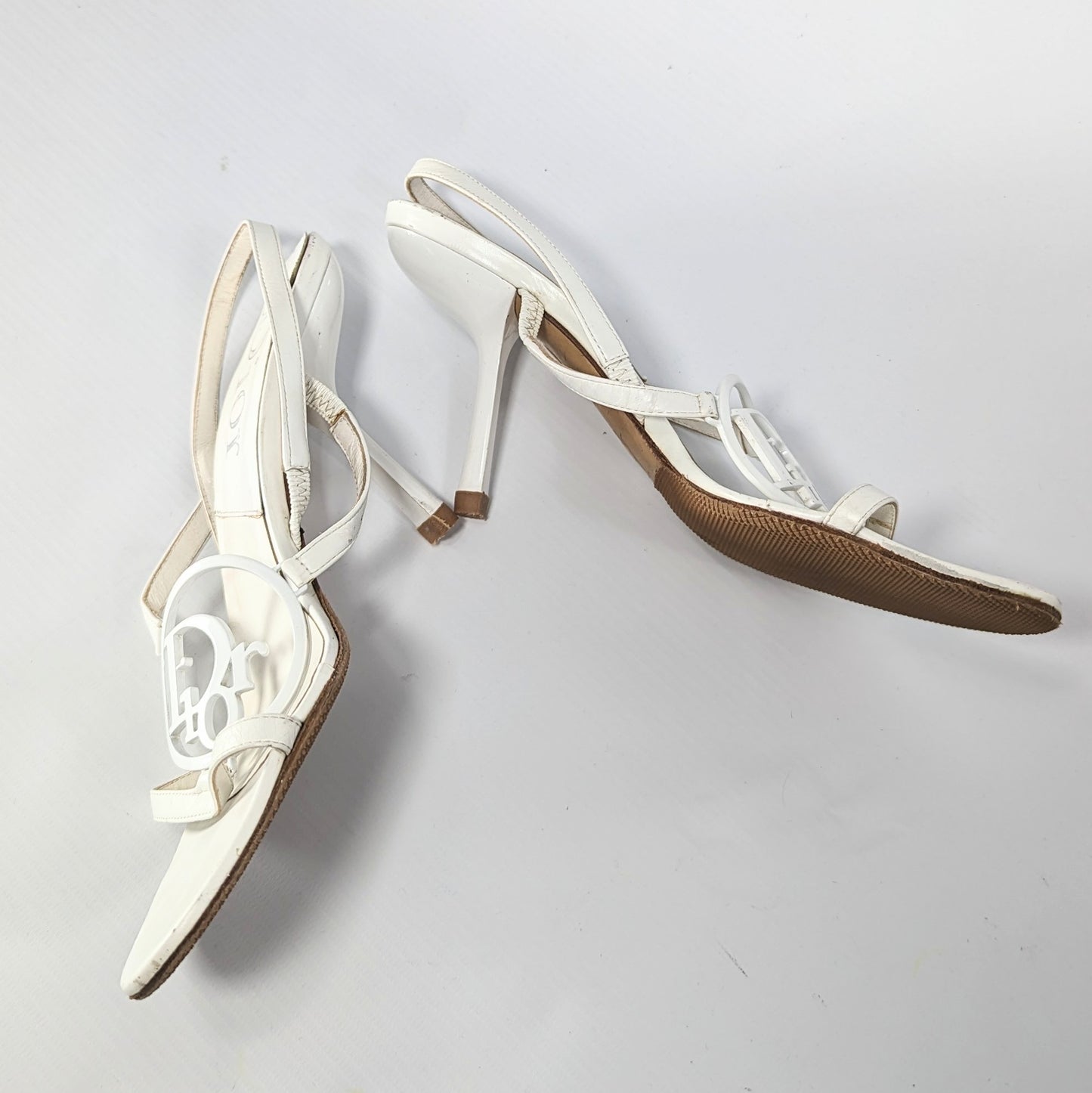 White Dior Logo Sandals by Galliano - EU36.5|UK4|US6