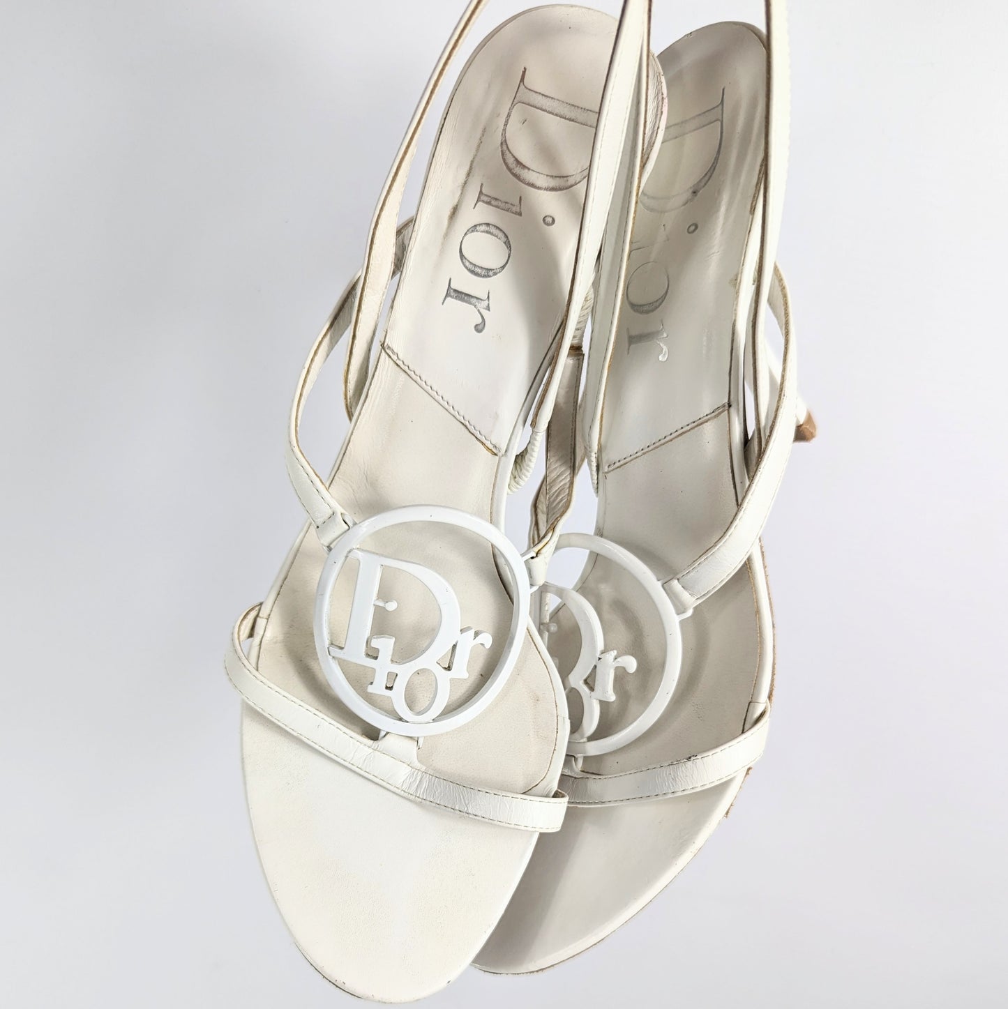 Sandales blanches à logo Dior par Galliano - EU36,5|UK4|US6