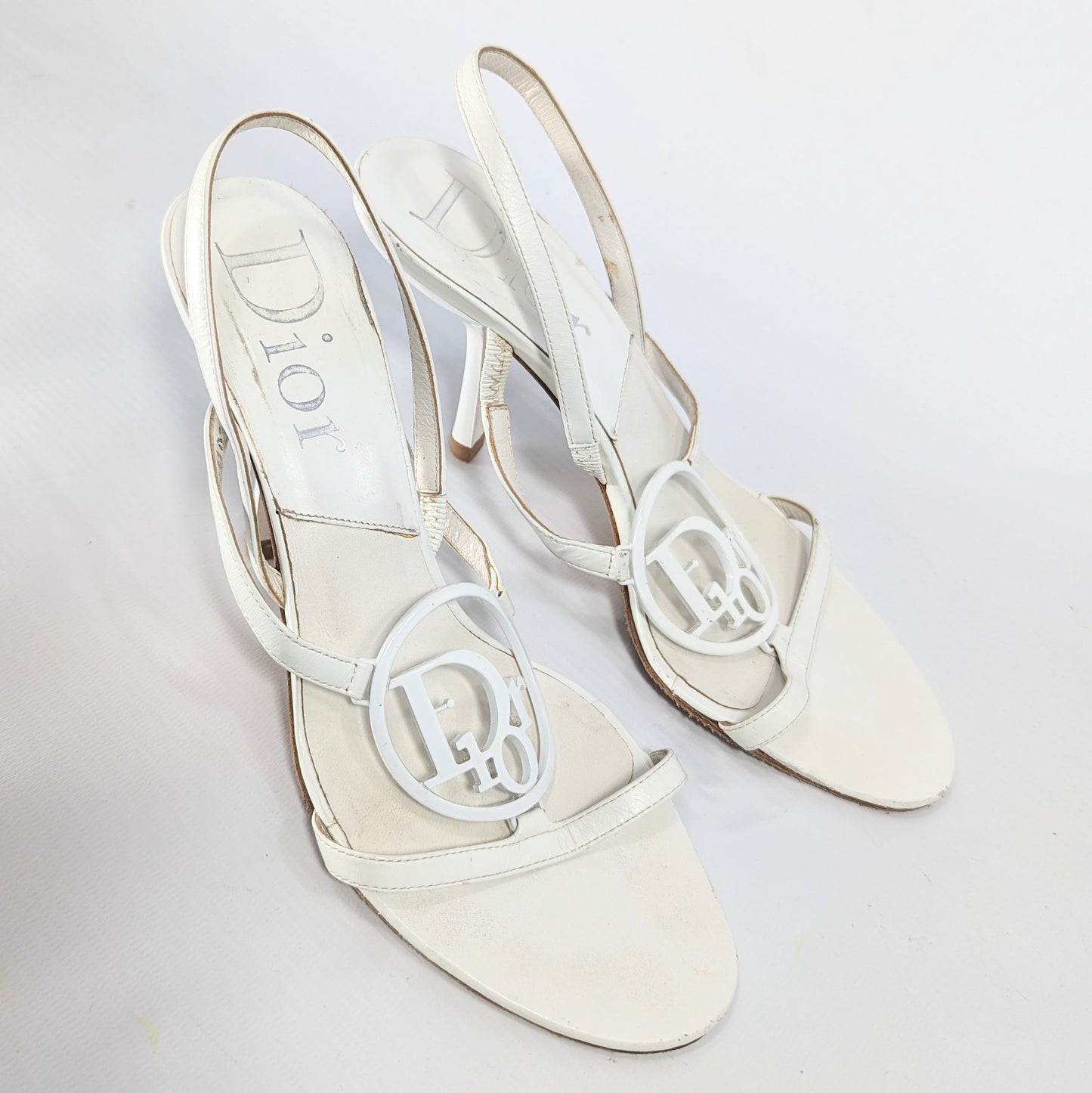 Sandales blanches à logo Dior par Galliano - EU36,5|UK4,5|US6,5