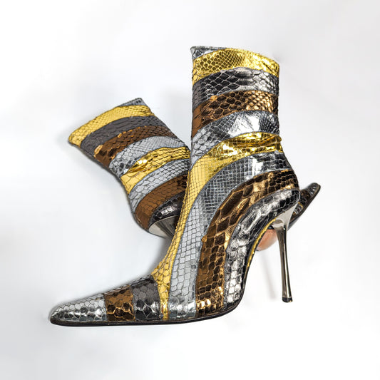 Bottines en python doré Gianmarco Lorenzi - EU40|7UK|9US