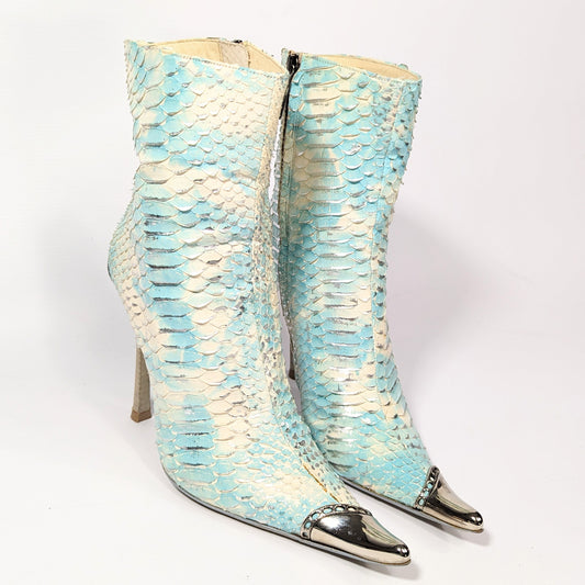 Bottines en python bleu Gianmarco Lorenzi - EU38|UK5|US7