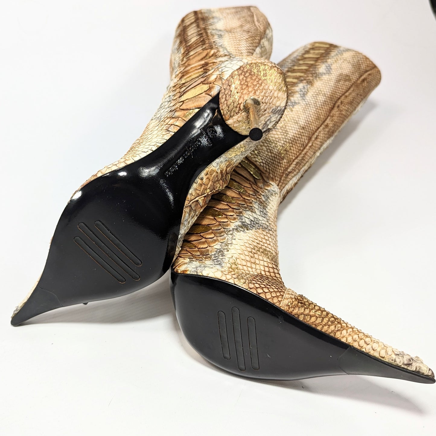 Brown and gold python boots Gianmarco Lorenzi - EU39|UK5.5|US7