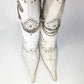 El Dantes white ankle boots decorated with studs and chains - EU41|UK8|US10