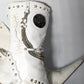 El Dantes white ankle boots decorated with studs and chains - EU41|UK8|US10