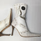 El Dantes white ankle boots decorated with studs and chains - EU41|UK8|US10