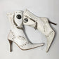 El Dantes white ankle boots decorated with studs and chains - EU41|UK8|US10