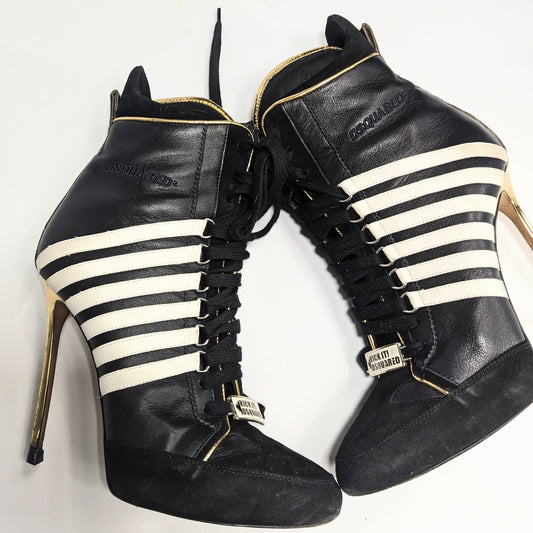 Dsquared2 black high-top sneakers with heels - EU40|7UK|9US