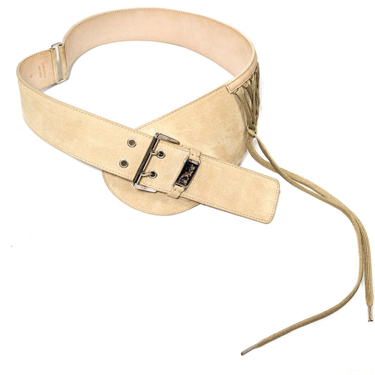 Ceinture large beige lacet Dior par Galliano - F/W 2002