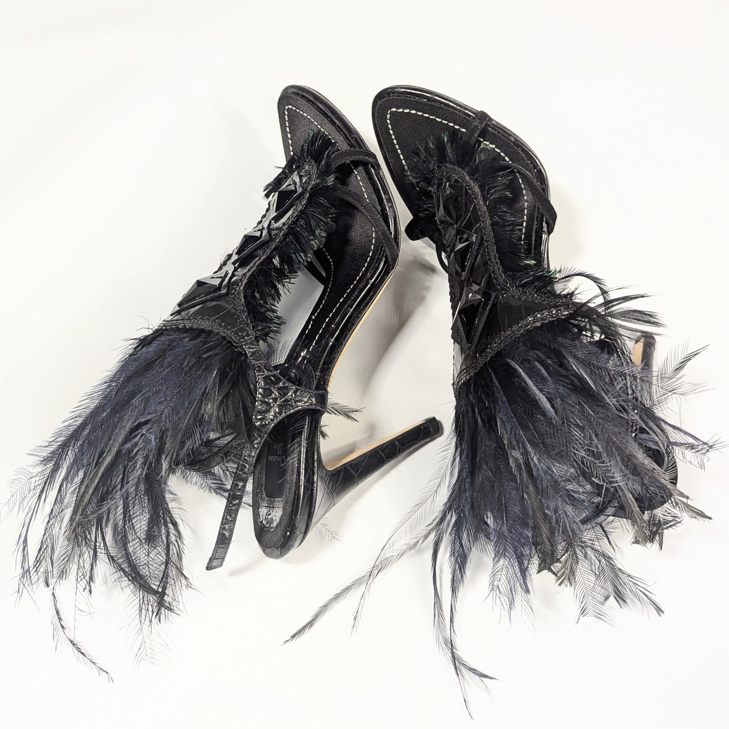 Dior peacock feather sandals by Galliano - EU37|UK4|US6