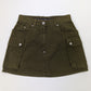 Jean-Paul Gaultier Logo Khaki Green Denim Cargo Mini Skirt - M