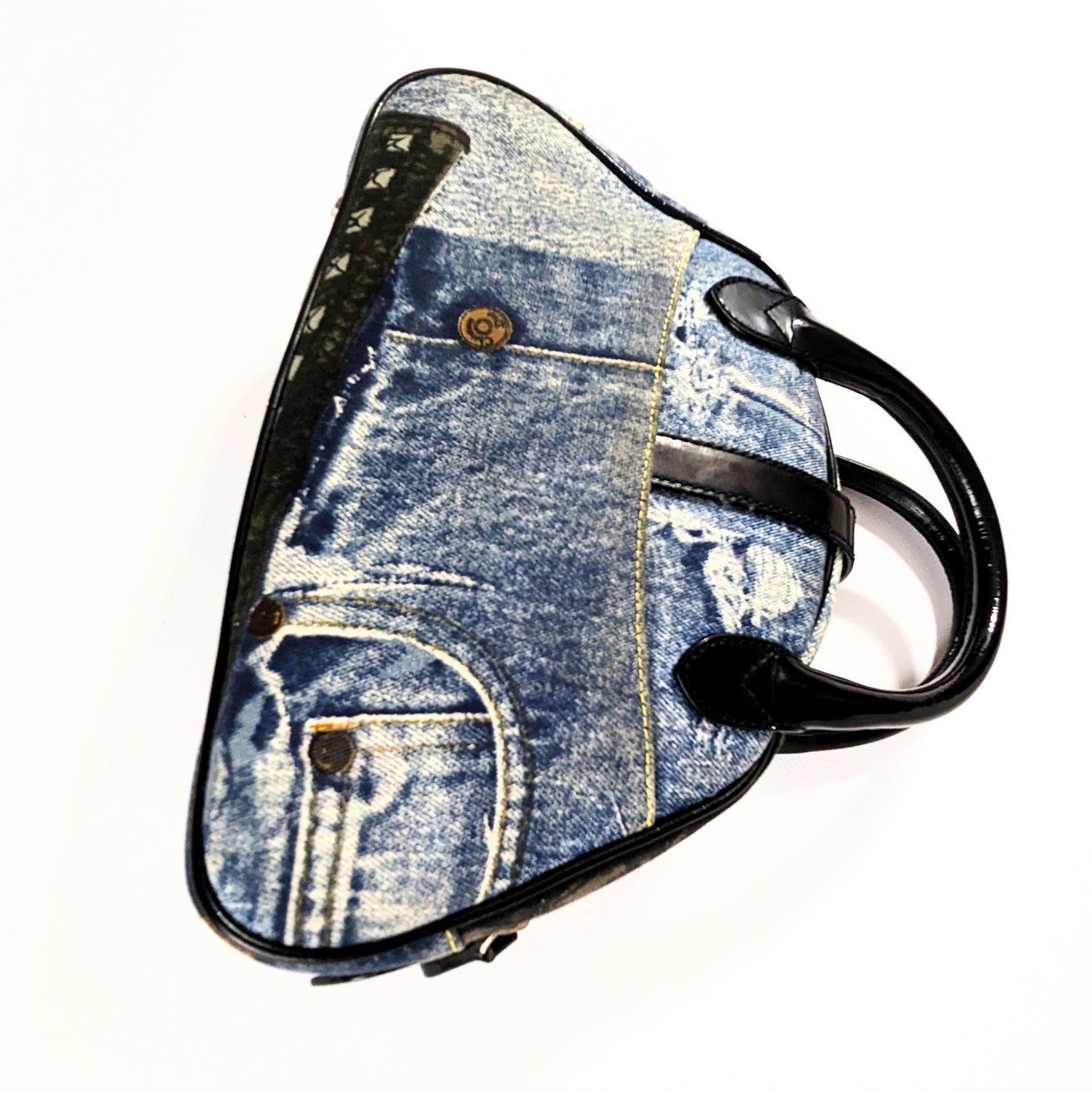 Bag Saddle Bowler Denim Dior by Galliano