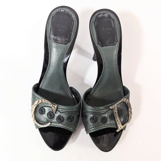 Dior mules by Galliano engraved initials - EU36|UK3,5|US5,5