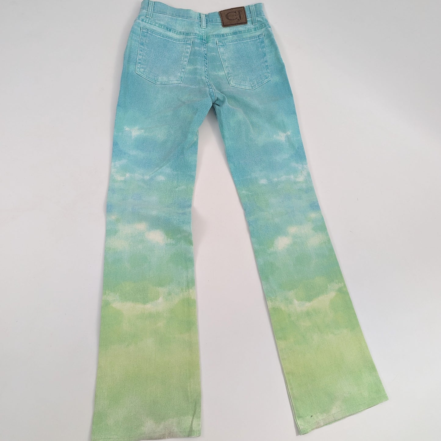 Cavalli jeans Green and blue cloud print - S