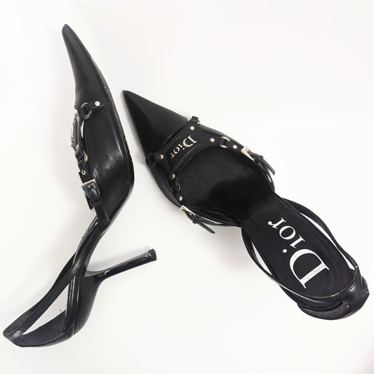 Sandales slingback Dior par Galliano Collection bondage F/W 2003 - FR37.5 |  UK5.5 | US7