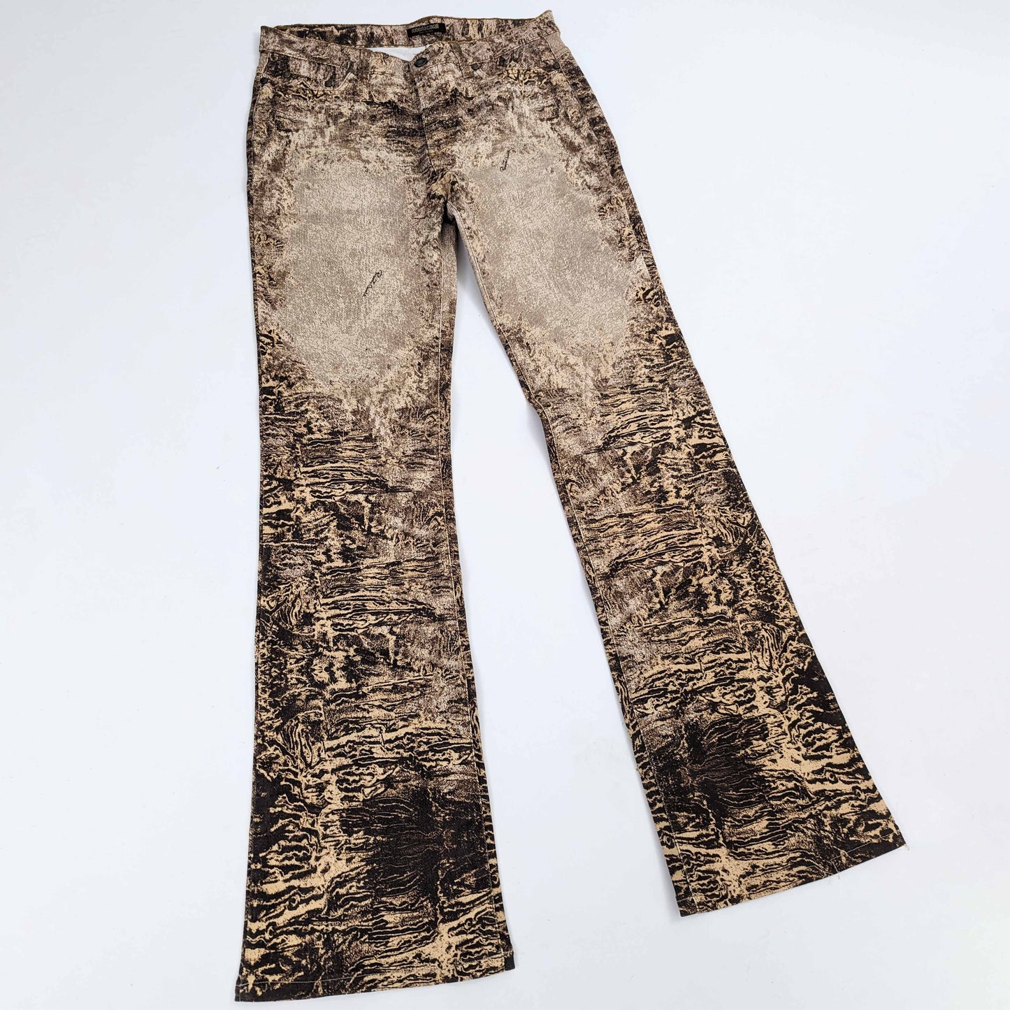 Pantalon jeans Roberto Cavalli Imprimé psychédélique marron