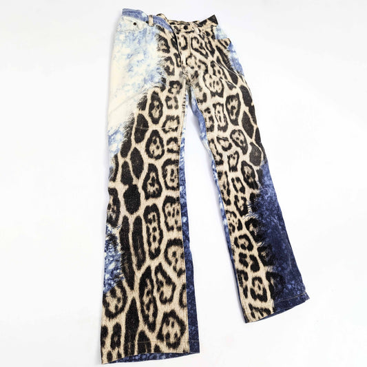 Jeans Roberto Cavalli motif animal bleu - S