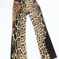 Roberto Cavalli leopard fur trompe l'oeil jeans pants - XS