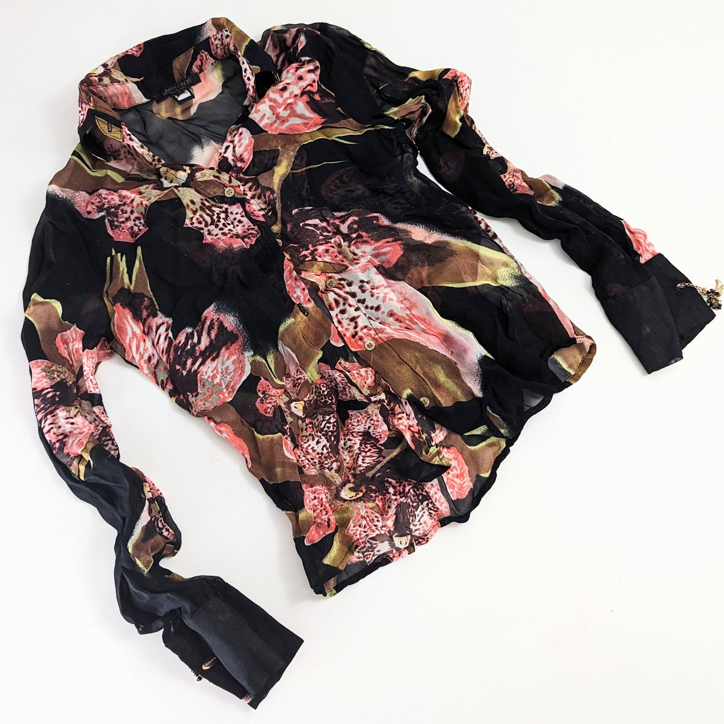 Ensemble jupe et chemise Roberto Cavalli fleur