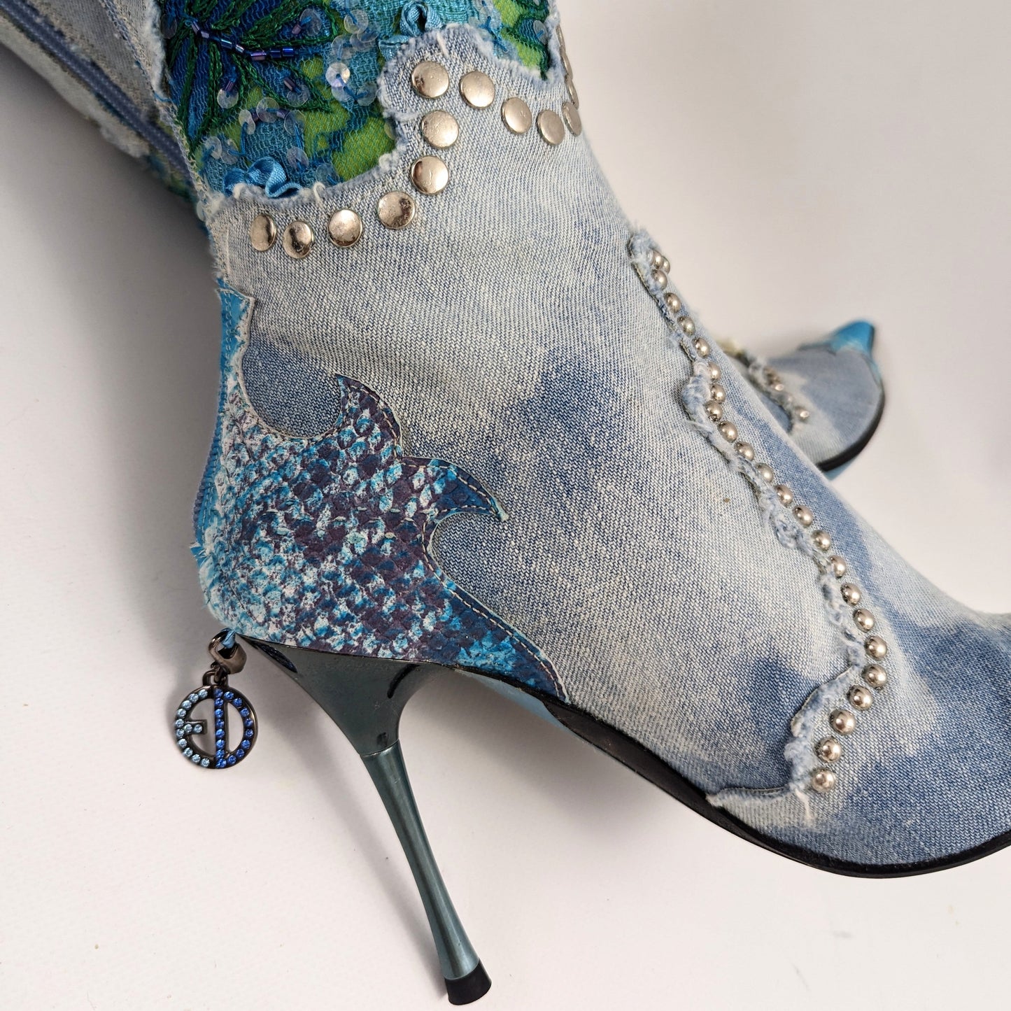 Bottes El Dantes en denim ornée de paillettes - EU39|6UK|8US