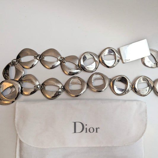 Ceinture argent Dior par Galliano