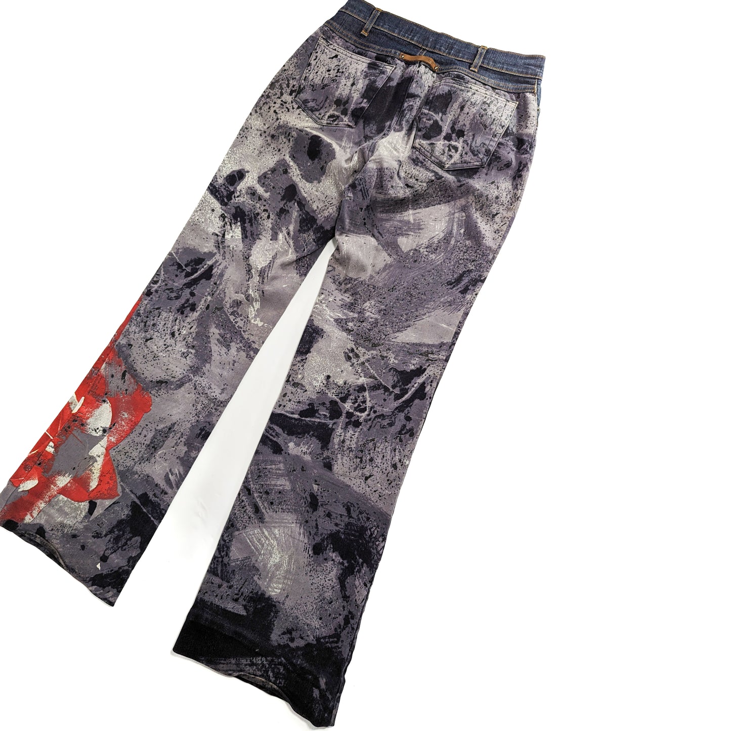 Jeans pantalon motif abstrait et fleur Cavalli - S