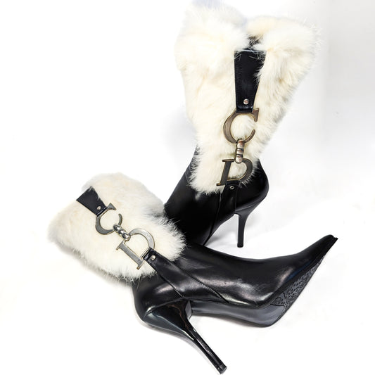 Bottes Dior par Galliano en fourrue - EU38|UK5|US7