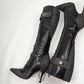 Bottes denim et cuir Dior par Galliano - EU38|5UK|7US