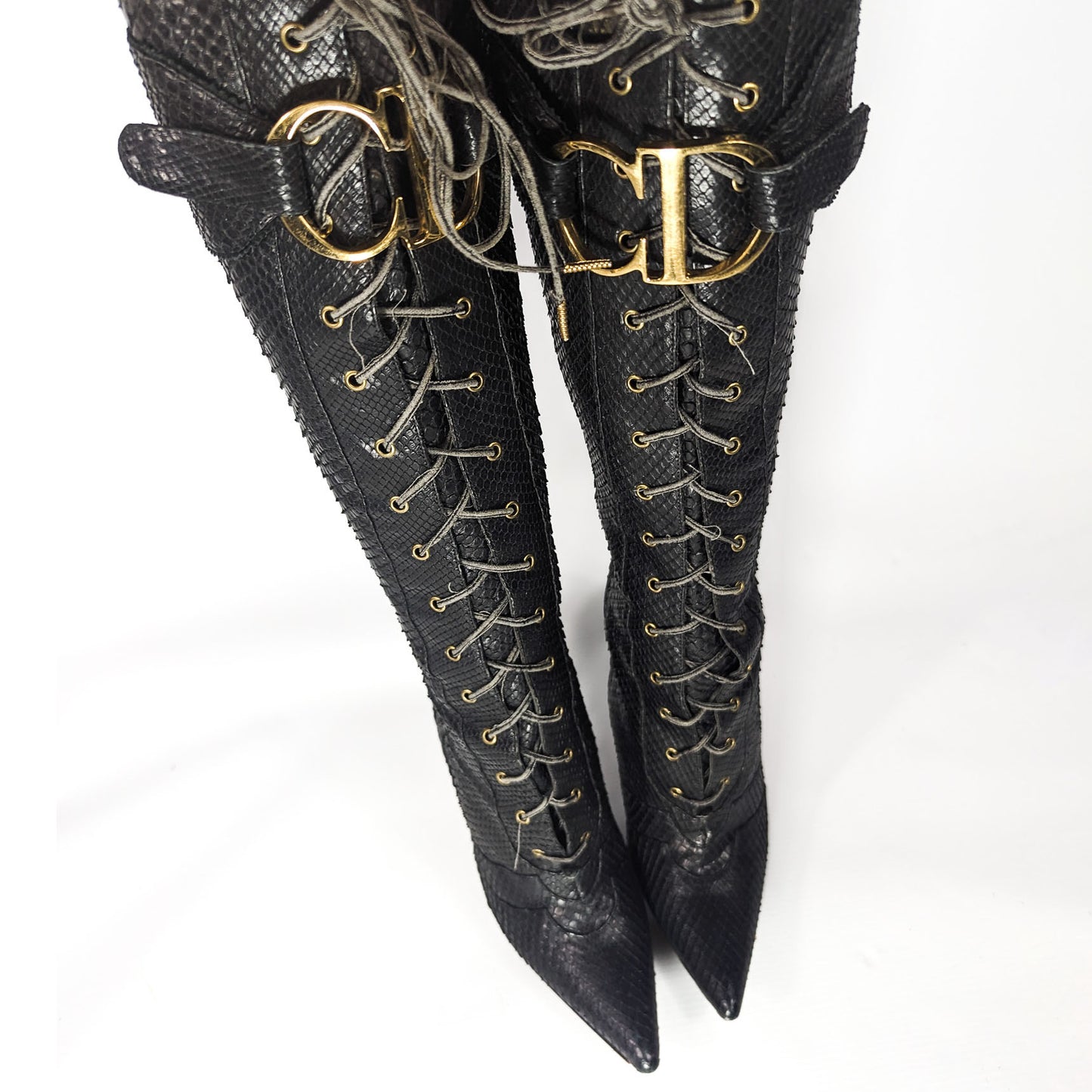 Dior by Galliano Fall 2000 Python Buckle Boots