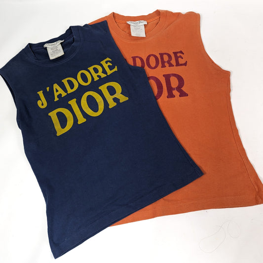 Débardeur "J'adore Dior" 1947 bleu et jaune