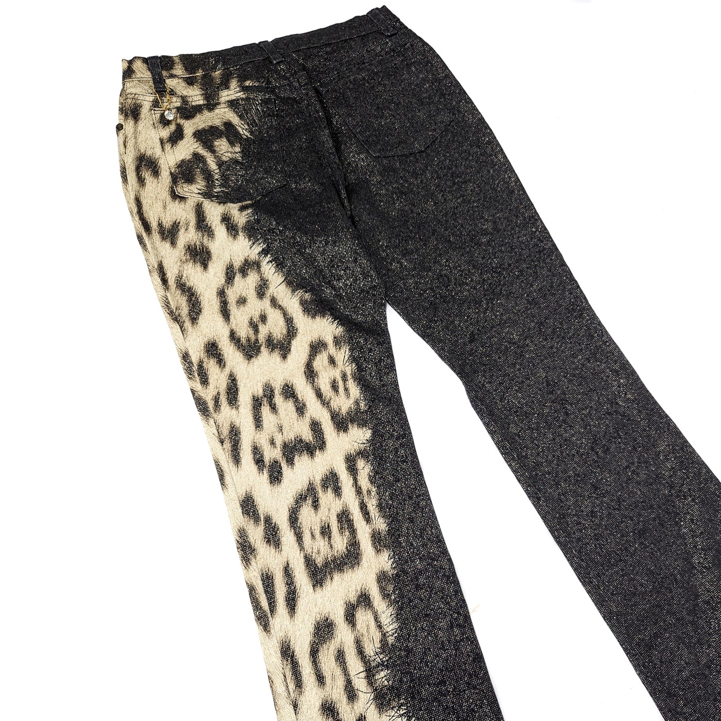 Pantalon scintillant Roberto Cavalli léopard - L