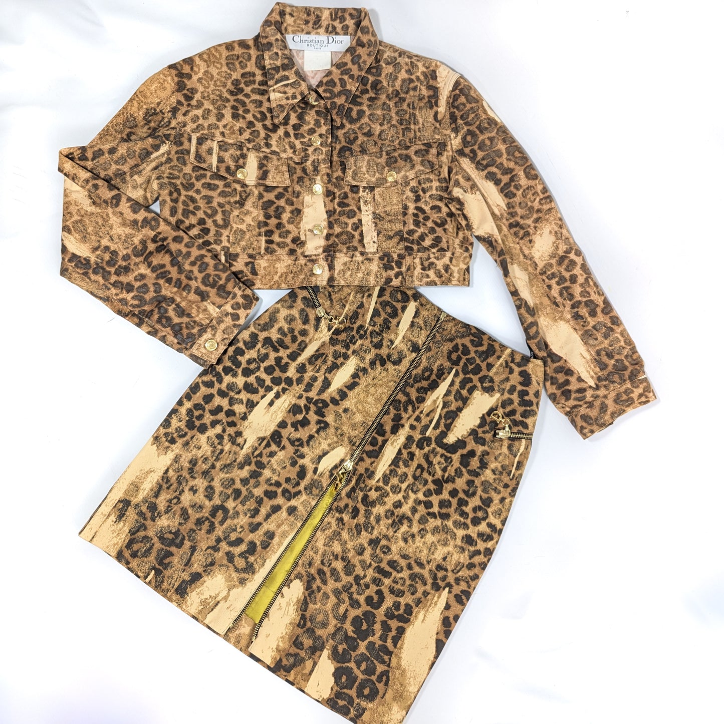 Dior by Galliano Animal Print Skirt and Jacket Set - F/W 2000