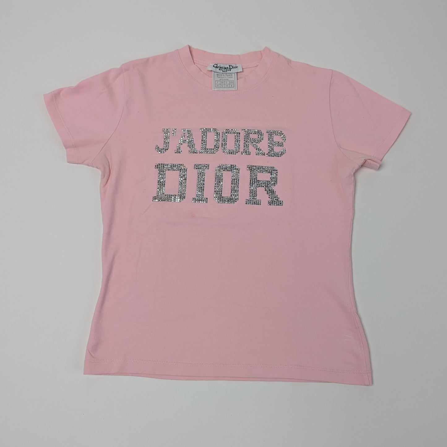 T-shirt Dior par Galliano rose à Strass